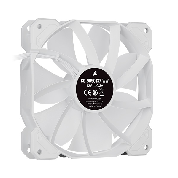 Corsair iCUE SP120 RGB Elite White Cabinet Fan With Lighting Node Core (Triple Pack)